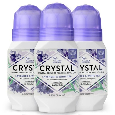 Crystal Mineral Roll-On Deodorant Lavender & White Tea - 2.25 fl oz/3pk