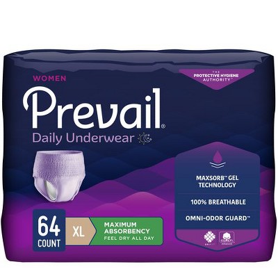 Prevail Adult Incontinence Underwear for Women, Pull On with Tear Away Seams, Maximum Absorbency