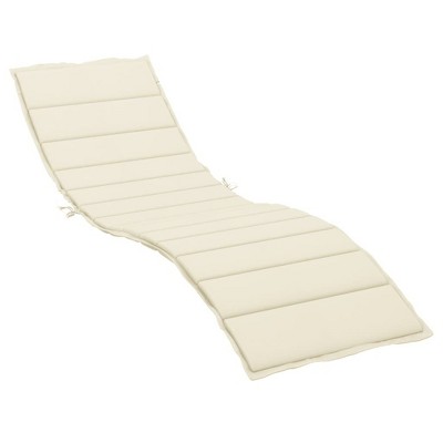 vidaXL Outdoor Sun Lounger Cushion, 78.7"x27.6" in Cream Oxford Fabric, Plush Foam Fiber Filling, Comfortable & Durable with Ropes