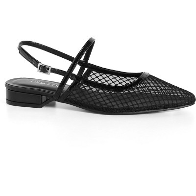 CITY CHIC | Women's Plus Size WIDE FIT Lily Mesh Flat - black - 10W