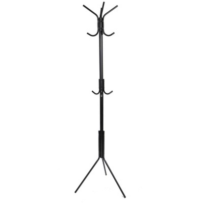 Mind Reader Standing Metal Coat Rack, 11 Hooks