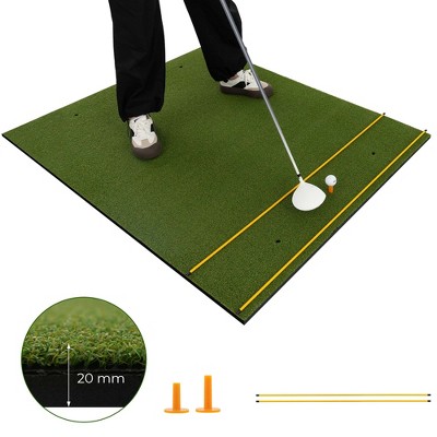 Costway 5 x 4 FT Golf Hitting Mat Artificial Indoor Outdoor Turf Golf Training Mat 20 mm