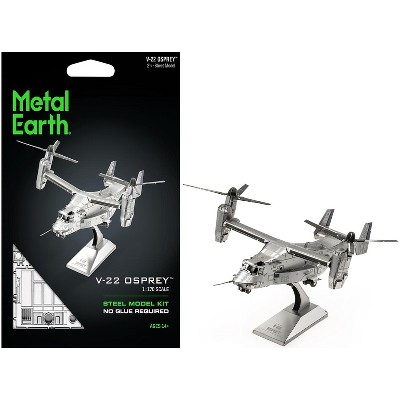 Model Kit Bell Boeing V-22 Osprey Aircraft "United States Military" (Challenging Difficulty) Steel Model by Metal Earth