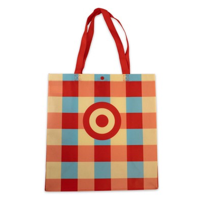 Reusable Bag Tote Bag Summer Red and Blue Plaid