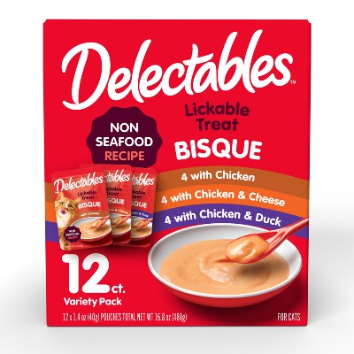Hartz Bisque Non-Seafood Chicken, Cheese and Duck Cat Treats Pouch - 12ct/1.4oz