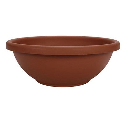 The HC Companies GAB18000E35 18 Inch Diameter Decorative Indoor Outdoor Durable Weatherproof Resin Flower Bowl Planter Pot, Terra Cotta (4 Pack)