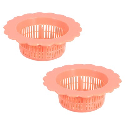 Unique Bargains Plastic Handle  Kitchen with Handle Sink Drain Strainer 2 Pcs