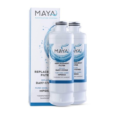 MAYA Replacement Samsung Refrigerator Water Filter 2pk - MPS223: Sumsung Water Filter Replacement, Blue & White, 6-Month Warranty