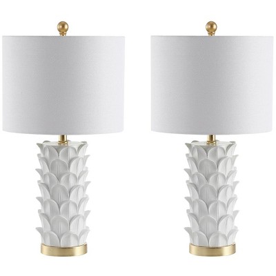 Nico Table Lamp (Set of 2) - 25 Inch Height - TBL4116 - White/Gold - Safavieh