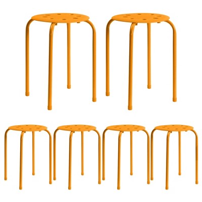VECELO 6-Piece Stacking Stools, 17.7 in. Standard Height, Portable Plastic Colorful Decoration Stools for School Classroom or Office
