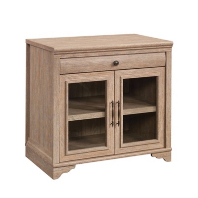 Rollingwood Country Library Base Brushed Oak - Sauder: Traditional Farmhouse Style, MDF Laminate, 2-Door Cabinet