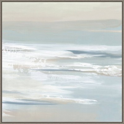 30" x 30" Shadows of The Sea I by Lera Framed Canvas Wall Art Print - Amanti Art: Modern Lithograph, Polystyrene Frame