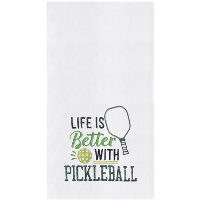 C&F Home Life With Pickleball Embroidered Cotton Flour Sack Kitchen Towel