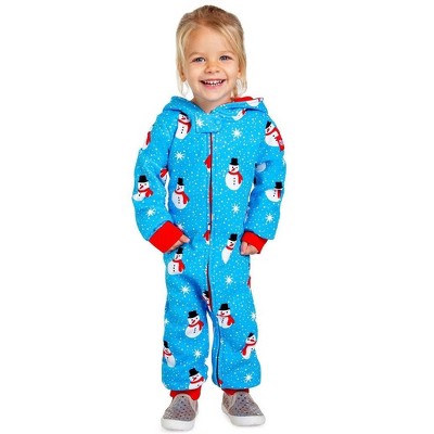 Tipsy Elves Baby / Toddler Snowman is an Island Jumpsuit - Cozy Christmas One-Piece Snowman Pajamas for Baby / Toddler