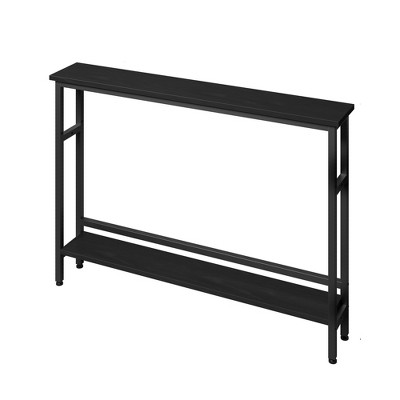 5.9" Slim Sofa Table, 2 Tier Narrow Console Table with Adjustable Shelf, Space-Saving Behind Couch Table
