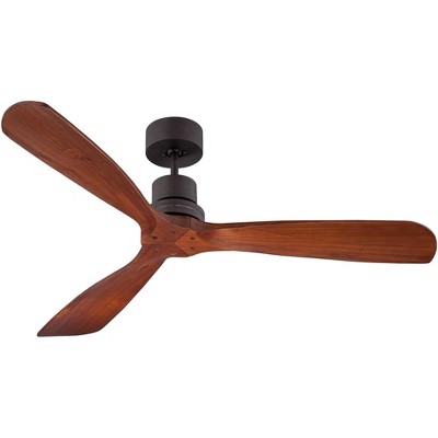 52" Casa Vieja Delta-Wing DC Rustic Farmhouse Indoor Outdoor Ceiling Fan with Remote Control Oil Rubbed Bronze Walnut Wood Damp Rated for Patio