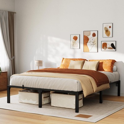Twin Full Queen King Size Metal Bed Frame, 6/8/10/14 Inch High Platform with Iron Slats, No Box Spring Needed, Heavy Duty Support Up to 800 lbs