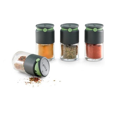 Lekue Spice Shaker with Dual Opening for Large and Small, Set of 4
