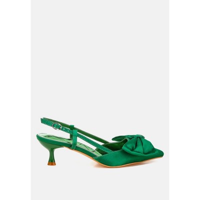 Okshak Satin Bow Slingback Sandals Women