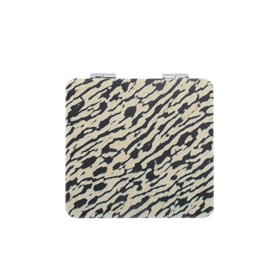 Unique Bargains 1 Pc Rectangle Folding Makeup Mirror for Travel Vacation Khaki