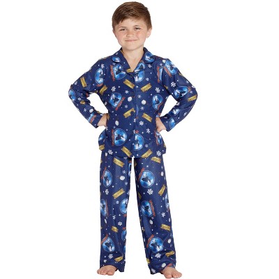The Polar Express Kids Believe Button-Front Coat Shirt And Pants Pajama Set