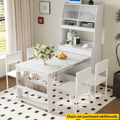 Whisen 33.5" Buffet with Hutch & Foldable Table