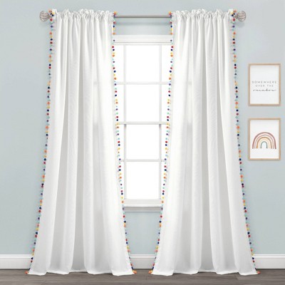 Pom Pom Window Curtain Panel - Lush Décor