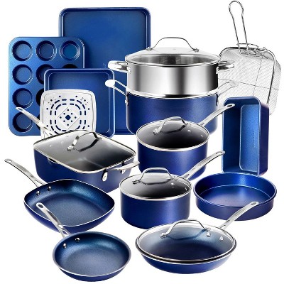 Granitestone Blue 20 Piece Nonstick Cookware and Bakeware Set