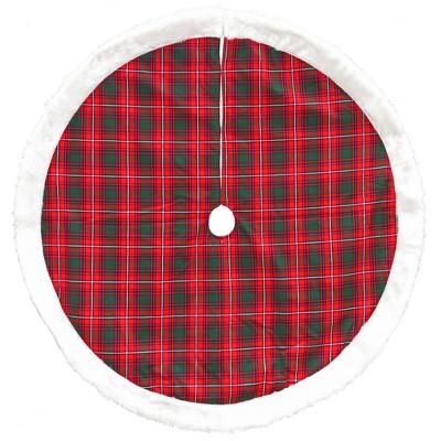 Northlight 48" Red and White Plaid Border Christmas Tree Skirt