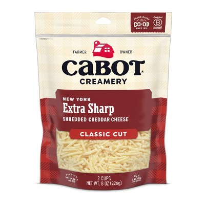 Cabot Creamery New York Extra Sharp White Cheddar Cheese Shred - 8oz