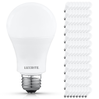 Luxrite A19 LED Light Bulb 100 Watt Equivalent, 5000K Bright White, 1500LM Non-Dimmable 12.5W Enclosed Fixture Rated E26 Medium Base 96 Pack
