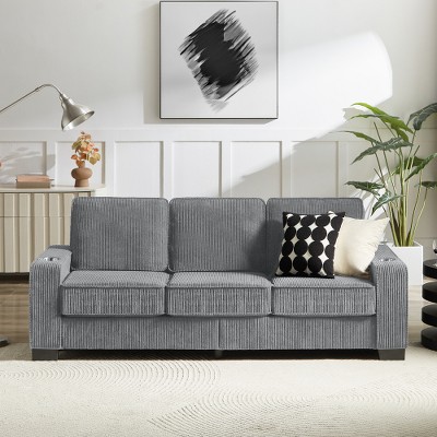 Ridstar 83.86 in. W Modern Compressed Sofa with 3-Seater For Living Room & Bedroom-Gray