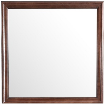 Passion Furniture 38 in. x 38 in. Classic Square Wood Framed Dresser Mirror
