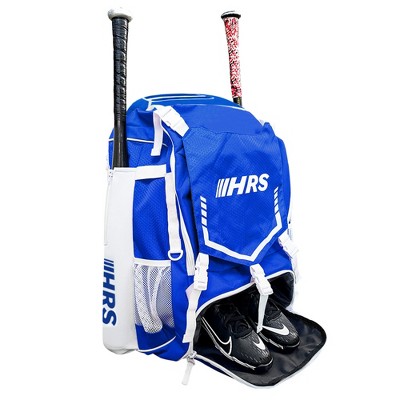Hit Run Steal Bat Bag Backpack with Ventilated Shoe Pocket, Heavy Duty Fence Hook, and Padded Straps, Holds 4 Bats, Glove, Helmet, Cleats