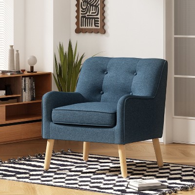Kumasinova Stylish Arm Chair with Brich Wood Legs,Modern Accent Chair with Tufted Back,Comfy Reading Chair for Living Room & Bedroom