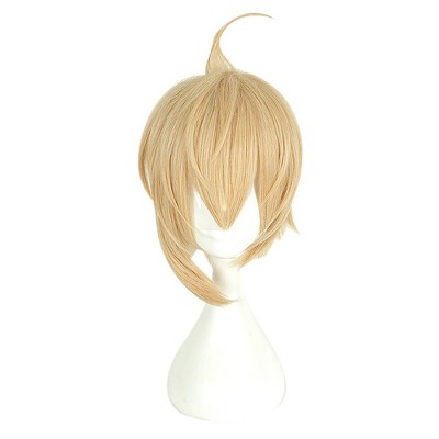 Unique Bargains Women's Costume Wigs with Wig Cap 12" Yellow