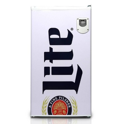 Miller Lite Compact Fridge with Bottle Opener, 3.2 cu ft (90L) - White