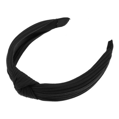 Unique Bargains Textured Cotton Knot Headband Soft Hairband for Women 1.3 Inch Wide 1Pcs