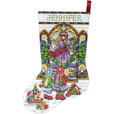 Design Works Counted Cross Stitch Stocking Kit 17" Long-Stained Glass