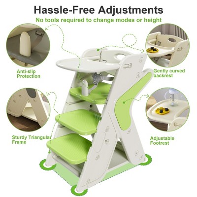 Dexmalle Multi functional Growing Up Dining chair(Green)