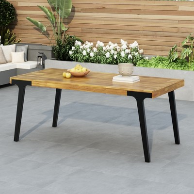 Syemin Patio End Table, Waterproof Portable Patio Small Side Table for Garden, Balcony, Courtyard, Poolside, Patio, Brown, 69"*32"*30"