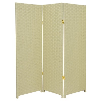 4 ft. Tall Woven Fiber Room Divider (3 Panels) - Oriental Furniture