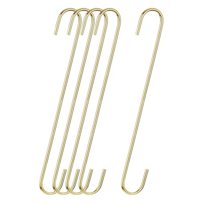 Unique Bargains Carbon Steel Extra Long Multi-purposed S Hooks and Hangers 5 Pcs