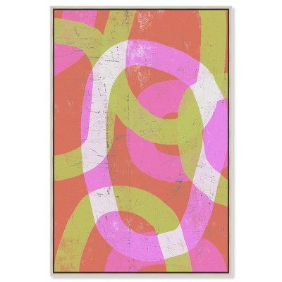 Art Remedy Lolipop Sunset Modern Color Block Abstract Wall Art Framed