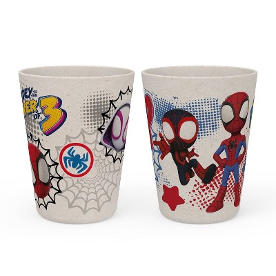 Zak Designs 2pk 10 fl oz Spidey and His Amazing Friends Melamine Tumblers Cream/Red