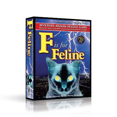 TDC Games F is for Feline Alphabet Mystery Jigsaw Puzzles (2) 500 pieces