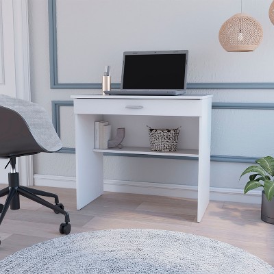 PAGED Computer Desk Modern Office Desk with Large Open Storage Shelf for Office and Study