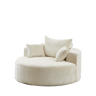Tiramisubest Upholstered Single Chair Lazy Chair Cloud Chair Ultra Soft, Premium Chenille Fabric Accent Chair for Living Room