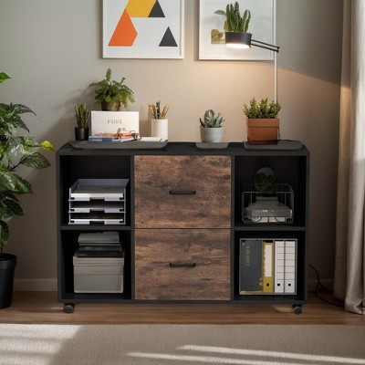 Hommoo 2 Drawer File Cabinet, Large Mobile Filing Cabinet for Letter Size