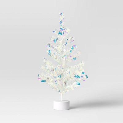 24" Christmas Unlit Tree Iridescent Tinsel - Wondershop™